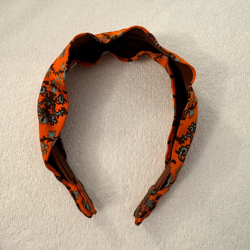 Weissman Orange Floral Pattern Headband